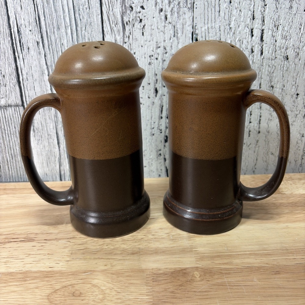 Vintage Stoneware Giant Salt And Pepper Shakers